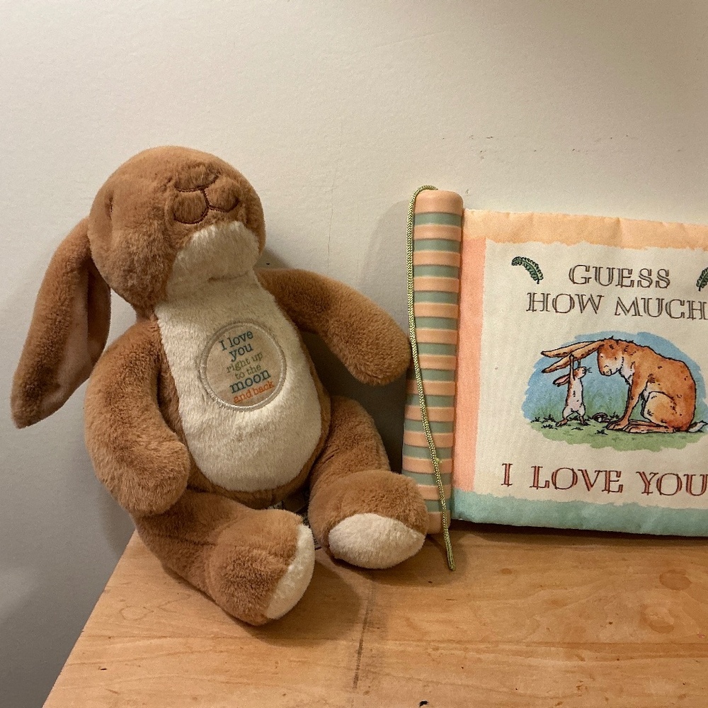 Guess How Much I Love you - I love you to the moon and back Plush and Baby book